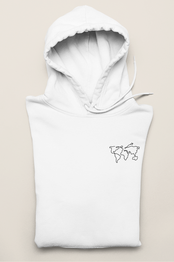 "World Map" Hoodie Outline Personalizada-Signature Designs